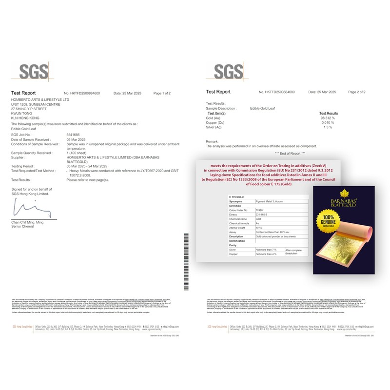 Barnabas Blattgold: Edible Genuine Gold Leaf for Drinks - Edible