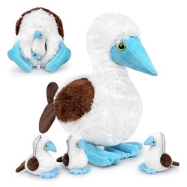 BABY FRANKIEZHOU Blue Footed Booby Plush Plush Toy with 3 Small Babyies, Blue Footed Booby Stuffed Animal,Bird Collection……