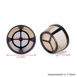 HESSION Permanent Coffee Filter 8-12 Cup Basket Fits Mr Coffee Filter Basket Gold Coffee Filter Basket 2 Pack