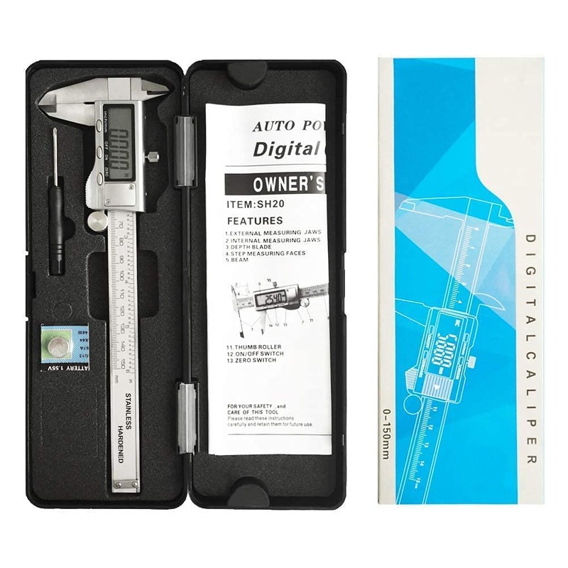Digital Caliper, Caliper Measuring Tool with Stainless Steel, Electronic Micrometer