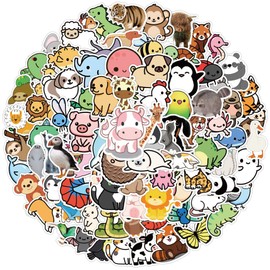 Cartoon Animals Stickers, Aesthetic Decoration, Vinyl Stickers for Scrapbook, Laptop, Children, Teenagers, Girls, Pack of 100