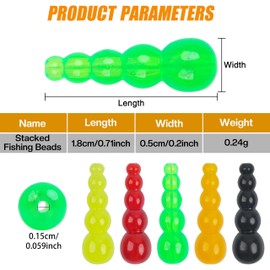 Stacked Fishing Beads, 200pcs Fishing Beads Lures Making Supplies Tackle Trout Beads Walleye Rig Fishing Spinner Fishing Inline Spinner Saltwater Freshwater