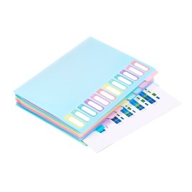 Viquel - A4 Document Folder with 12 compartments - Expandable Desk Organiser - A4 Document Holder with Index - Elastic Closure - Rainbow Pastel Blue