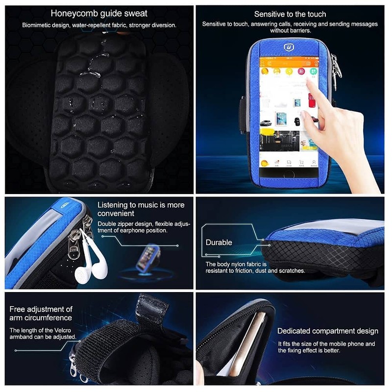 DFV mobile - Waterproof Reflective Armband Case with Touchscreen with