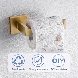 TURS Brushed Gold Toilet Paper Holder Wall Mount Paper Towel Holder Stainless Steel Tissue Holder