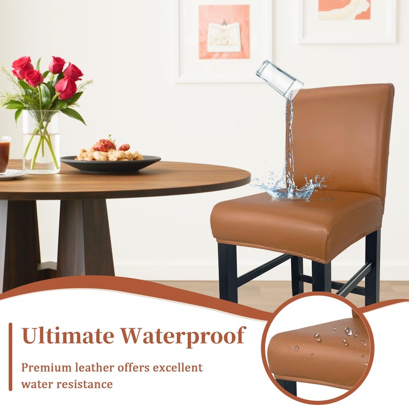 PU Leather Bar Stool Covers with Backs, Waterproof Bar Stool