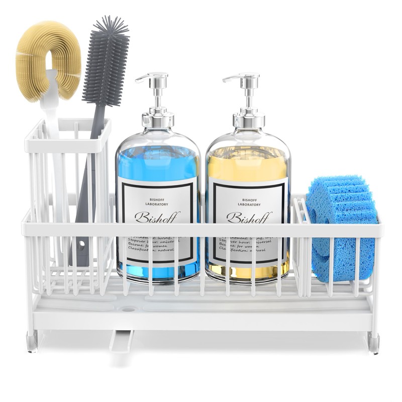 Moforoco Extra Large Kitchen Sink Caddy, Rustproof Sponge Holder for