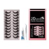 Lashes for Women - Waterproof Lash Strips with Tweezer and