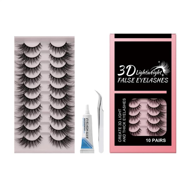 Lashes for Women - Waterproof Lash Strips with Tweezer and