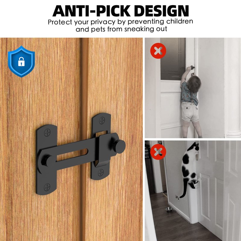 180 Degree Flip Sliding Barn Door Lock for Privacy -