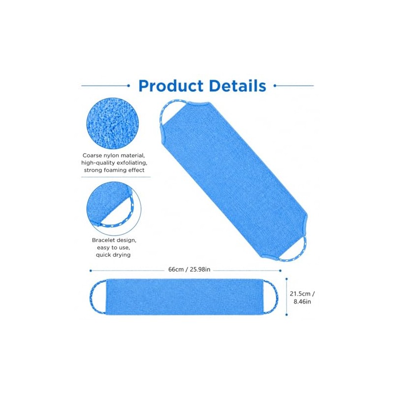 Back Scrubber for Shower, Double Sided Exfoliating Back Exfoliator with