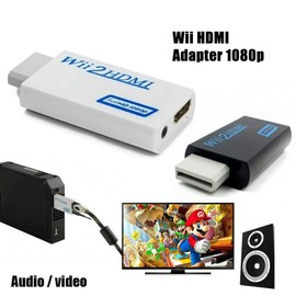 BRIGHTBOX Wii HDMI Adapter 1080p 720p Connector Output Video & 3.5mm Audio - Supports All Wii Display Modes (Black)