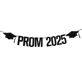 Prom 2024 Banner, Prom Night Decor, 2024 Graduation Decorations, Class of 2024 Grad Party Decorations Supplies Black Glitter