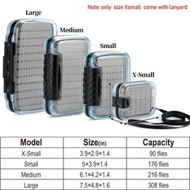 Dr.Fish Fly Fishing Box, Flies Storage Case Waterproof Silicone Double Sided Clam Fishing Jig Boxes Crappie Panfish Trout Small