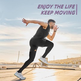 Ktinnead Medias de compresión de alto muslo sin pies 20-30mmHg para hombres y mujeres