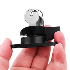 ZONADAH Pack of 2 Kitchen Cabinet Door Handle Zinc Alloy Doors, Security Windows Lock Window Door Lock Sash Jammer Windows Security Lock with Keys Handle Door Handle (Color:Black, Type:Right)