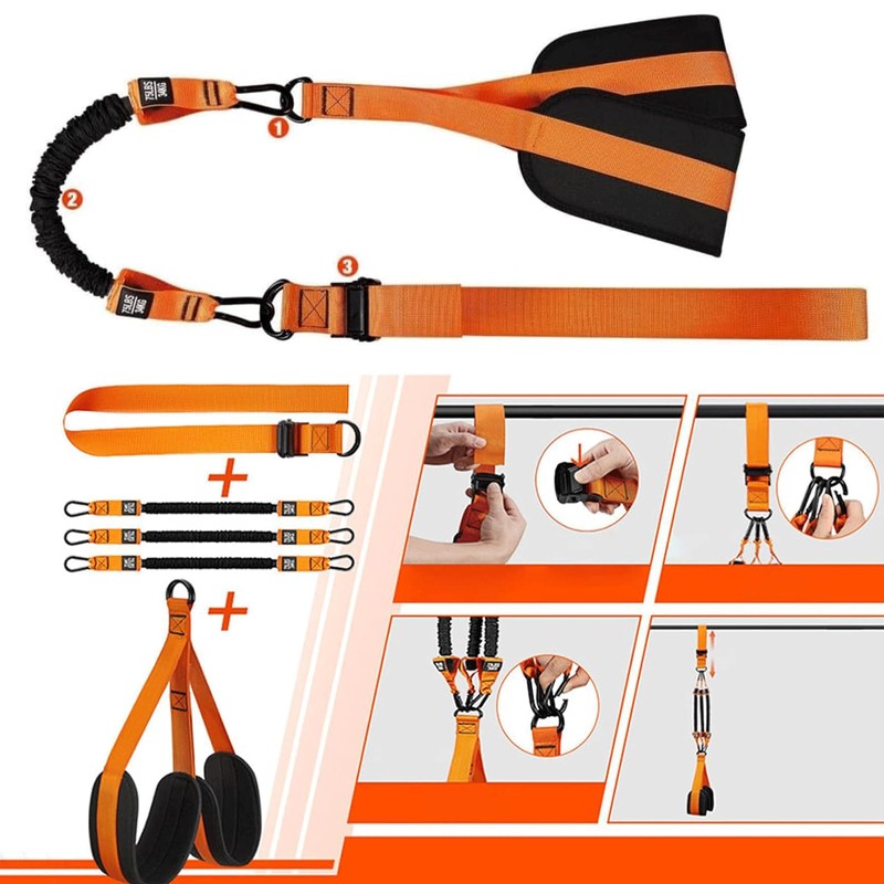 AUTAKI Pull Up Tube Assistance, 3 Adjustable Levels, 6-Piece Set,