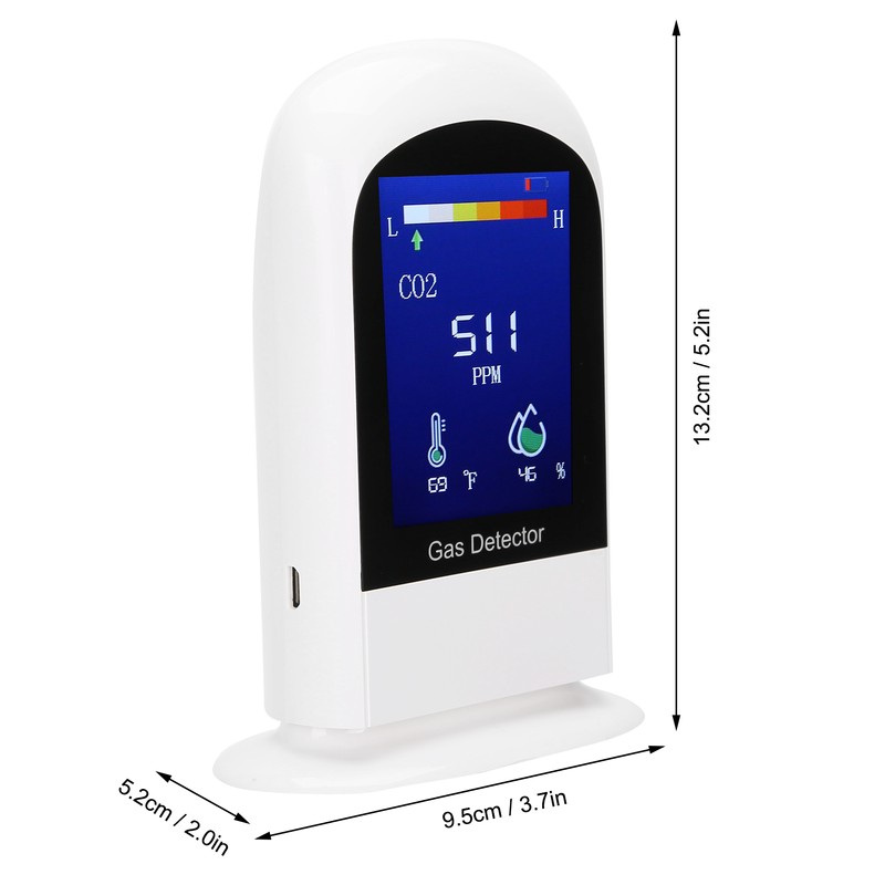 3in 1 Carbon Dioxide Air Quality Monitor with Temperature Humidity