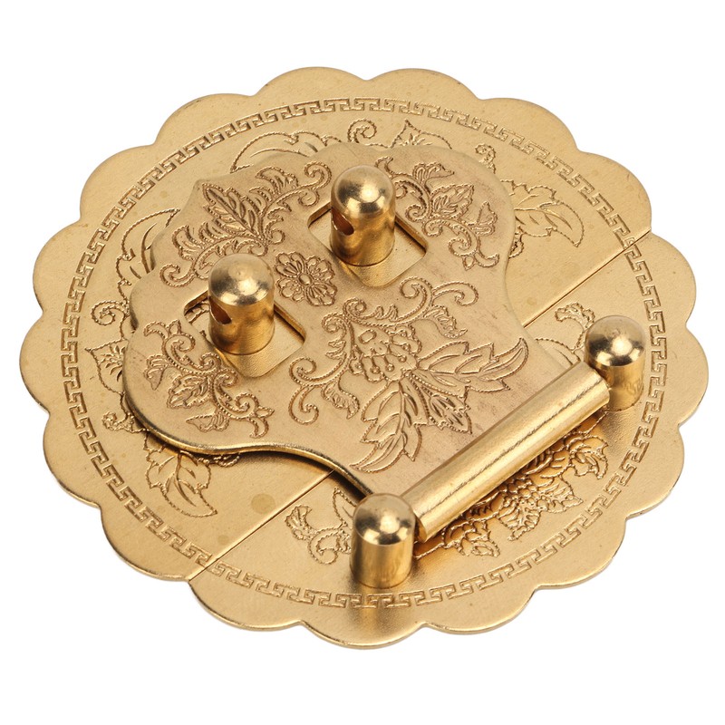Brass Hasp Buckle Lock Retro Design 8cm Diameter Rust Resistance