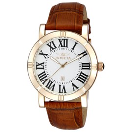 Invicta Men's 13971 Specialty Silver Dial Brown Leather Watch