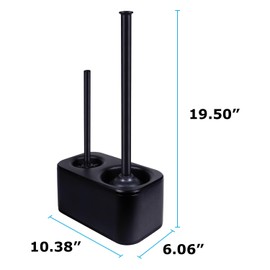 Blue Donuts Toilet Brush and Plunger Set with Holder, Sleek Minimalist Modern Black Bathroom Accessories Toilet Plunger and Toilet Bowl Brush Combo