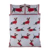 Rapport Home Dachshund Duvet Cover Set, Polycotton, Red, Single