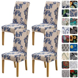 HZDHCLH Chair Covers for Dining Room Set of 4,Stretch Spandex Parsons Chair Slipcovers 4 Pack,Removable Washable Chair Protector for Kitchen,Diner,Party,Wedding
