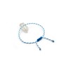 Papacho Creations White and Azure Blue Braided Bracelet with Waxed