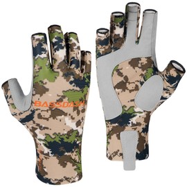 Bassdash ALTIMATE Fishing Gloves Sun Protection Fingerless Hunting UPF 50+ Men’s Women’s UV Gloves