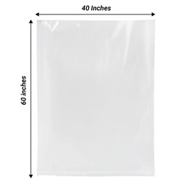 Roll Maven 10 PCS 40" x 60" Extra Large Clear Plastic Flat Bags Perfect for Car Seat, Luggage, Suitcase, Stroller, Chair, Bike and Attic Storage (2 Mil Flat Bags, Include 5 Ties)