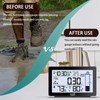 Wireless Rain Gauge Outdoor with Thermometer, High Accurate Digital Rain