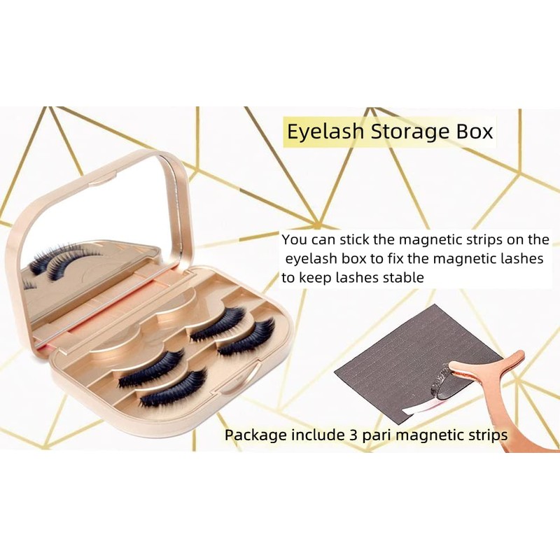 YiQiYi Cosmetic Case Empty Eyelashes Storage Case with Makeup Mirror