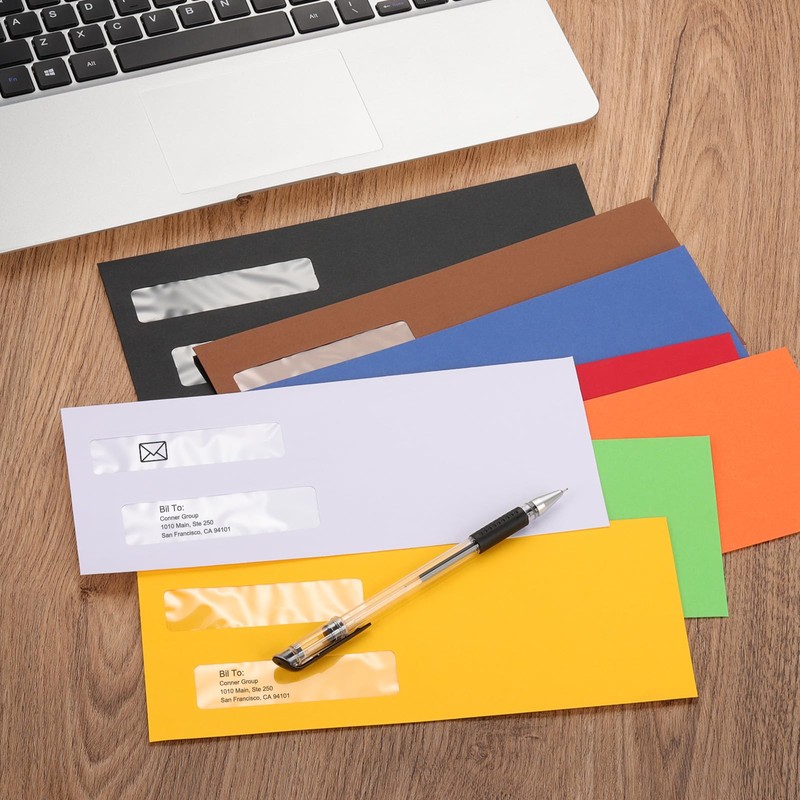 YOKIVE 10 Pcs Double Window Envelopes, Business Security Seal Envelopes