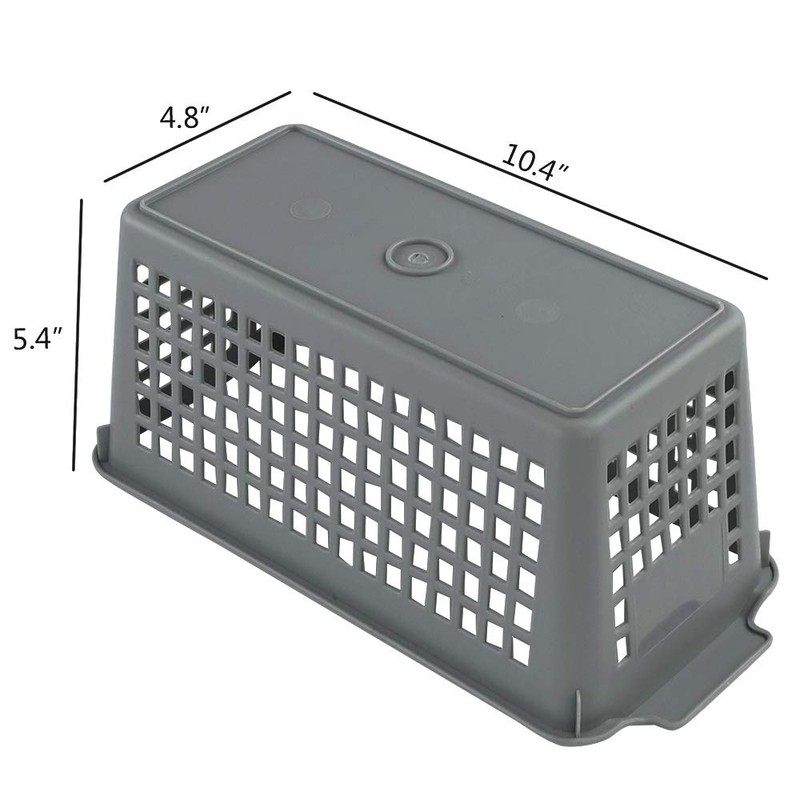 Doryh Plastic Baskets for Organizing, Grey, Set of 4