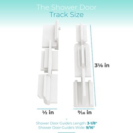 Shuisen Sliding Shower Door Bottom Sill Guide for Framed Sliding Glass Shower Doors, Glass Doors Track Guide, Sliding Glass Door Jamb Repair Kit, Shower Door Replacement Parts, 2 Pack