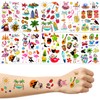 LOMIMOS 138pcs Hawaiian Luau Themed Temporary Tattoo,Tropical Summer Beach Pool