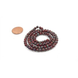 DeDa Gemstone Beads 50 Czech Glass Round Beads - Opaque Red - Picasso 4mm