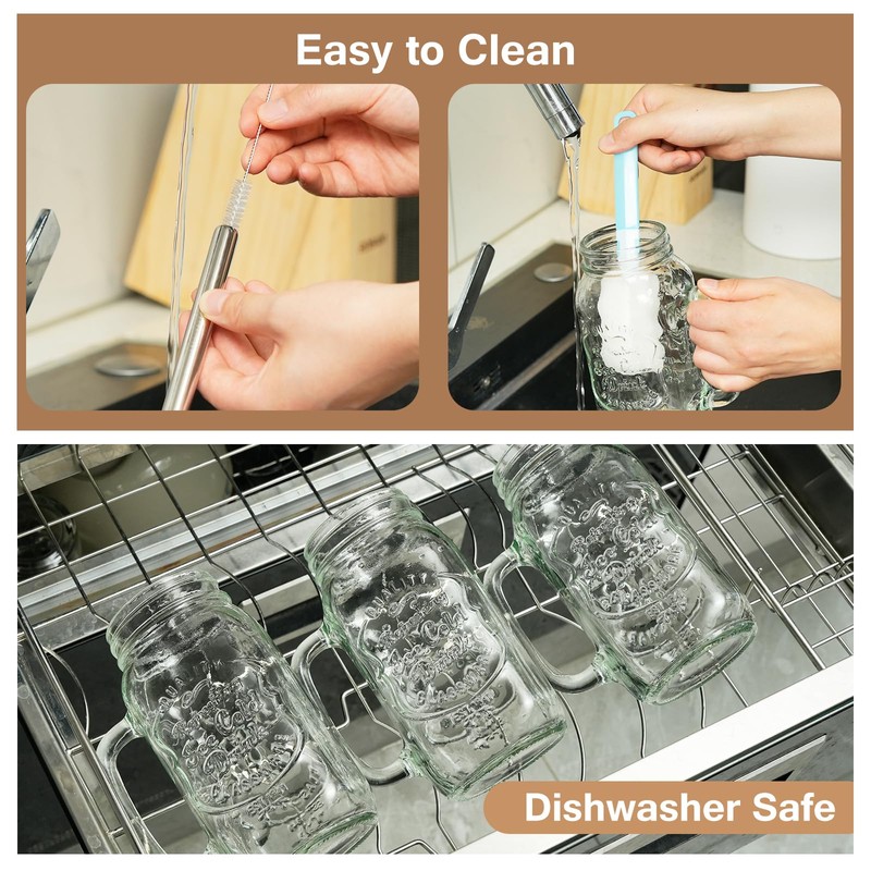 EABOSON 4 Pack 24oz Mason Drinking Jars with Lids and