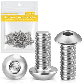 Caianwin M3 x 8mm Bolts 100Pcs Hex Socket Button Head Bolts 304 Stainless Steel Pan Head Machine Screws for Home Office Industrial Electronic