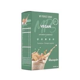 VEGAN - MY PERFECT SHAKE® - Con 47 nutrientes + 26 vitaminas y minerales, proteínas vegetales, omega 3, fibra, café verde y mucho más - Sabor Mazapán 