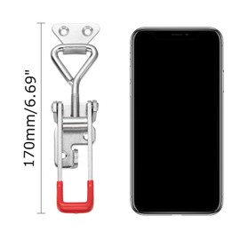 ieron Toggle Catch Latches, Heavy Duty Adjustable Toggle Latch Clamp with Lock Hole Quick Release Tool Antislip Door Bolts Silver