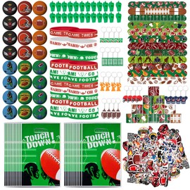 emzrivo 244 Pcs Football Party Favors Football Birthday Party Favors Football Party Decorations With Football Goodie Bags Football Stickers Football Slap Bracelets(Football)