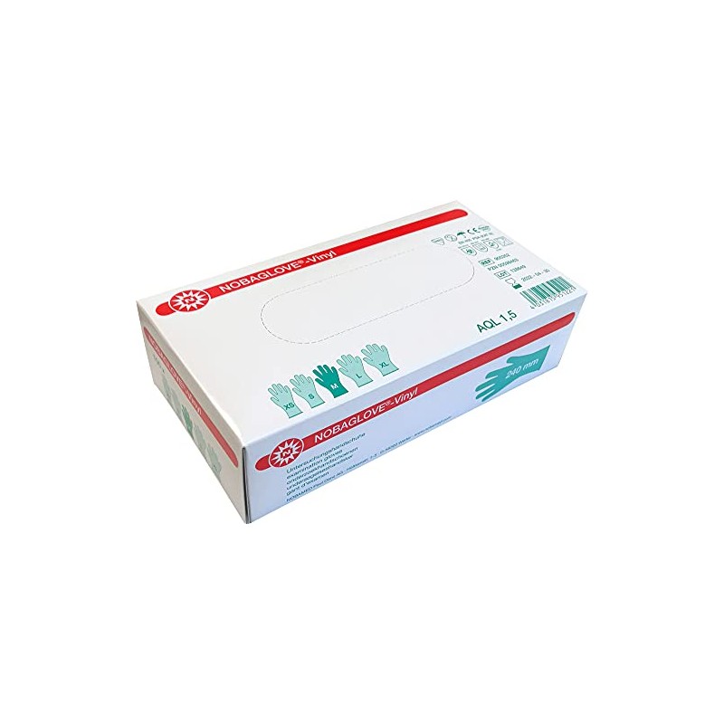 Nobaglove - Single Use, Disposable, Vinyl, Powder-free Gloves, Pack of