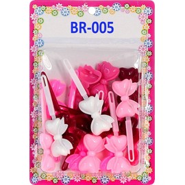 Tara Girls Self Hinge Bow Hair Barrettes - Pinks - 18 Pcs.