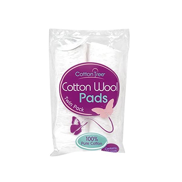 Cotton Tree 100% Pure Cotton, Round Cotton Wool Pads, 120 Count (Pack of 1) White B00FRIAETW_1