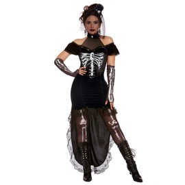 Dreamgirl Women's Madame Skeleton, Black, Large