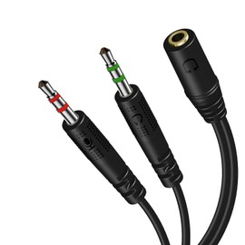 Callez Headphone Splitter for Computer 3.5mm Female to 2 Dual 3.5mm Male Mic Audio Stereo Jack Y Splitter Cable, Headset Audio Splitter for Gaming Headset to Dual-Jack PC Laptop Adapter