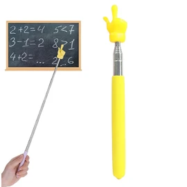 WeddHuis 1 x Extendable Telescopic Pointer Stick for Teachers, Classroom, and Presentations, Stainless Steel Retractable Teaching Pointer (Yellow)
