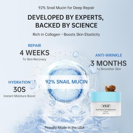 VGO Crema Hidratante Facial Con Mucina De Caracol Al 92%: Antiedad Reparadora E Hidratante Con Ceramidas Y Vitamina E 50 Ml
