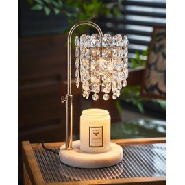 Candle Warmer Lamp with Timer Dimmer Adjustable Height Candle Warmer with Marble Base for Jar Candles,Candle Lamp with 3 Bulbs for New Home Decor, Women Mom Christmas Birthday Gifts, French Gold